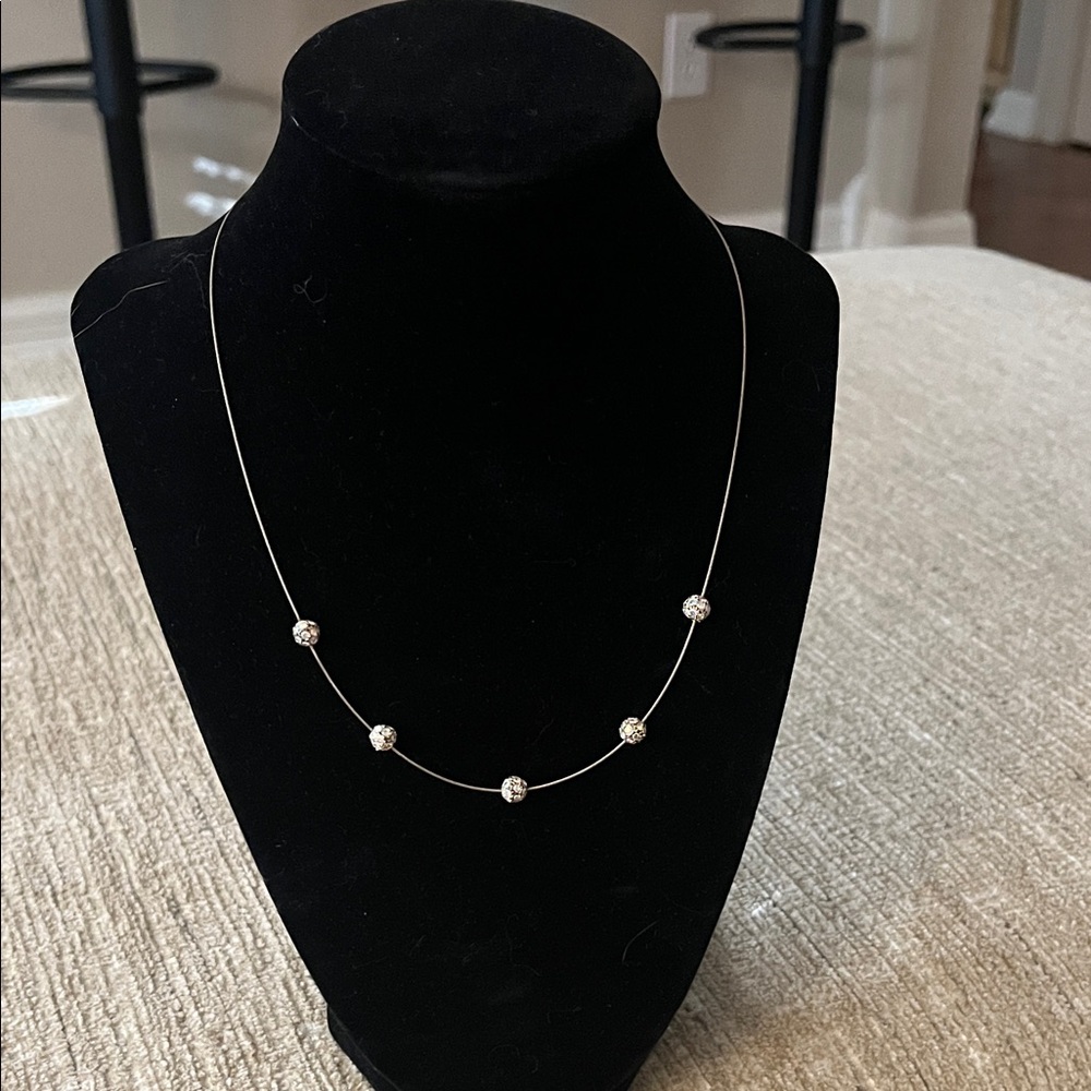 Swarovski Silver Necklace with Crystal Accents
